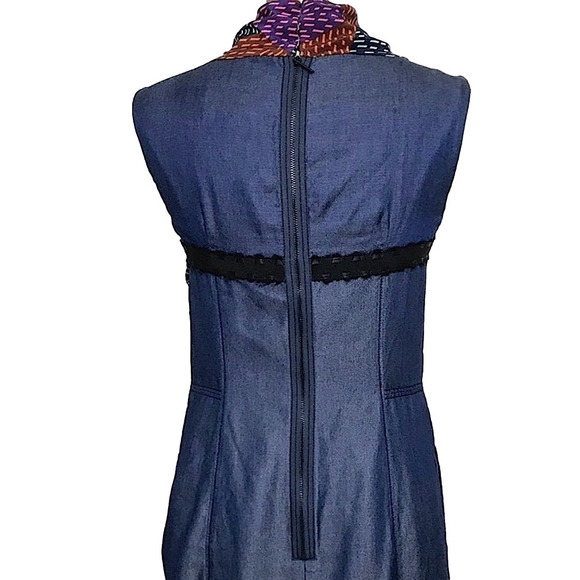 Z Spoke by Zac Posen Chambray Dress with Pockets & Silk Neck Tie Women’s size 8 - Picture 4 of 9